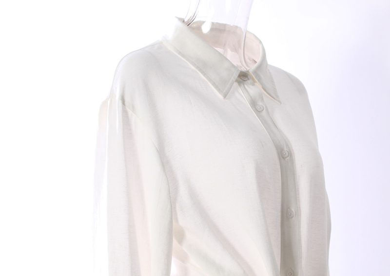 Lace-Up Long Sleeve Spring Shirt for Women - Image 4