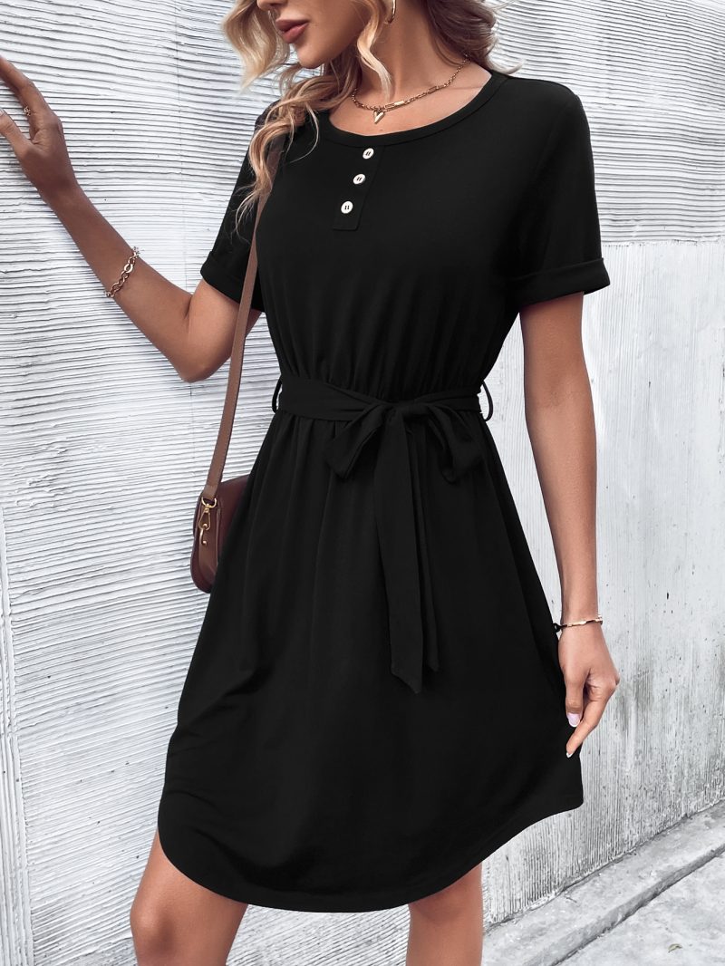 Casual Solid Color Dress for Everyday Wear - Image 3