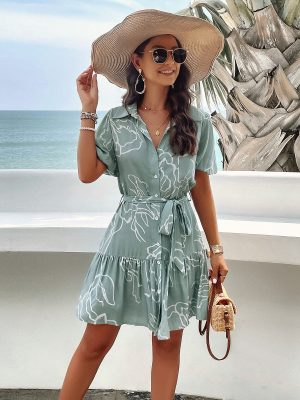 Lightweight Elegant Printed Dress for Spring Summer