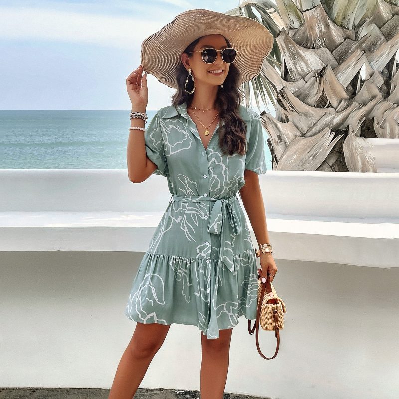 Lightweight Elegant Printed Dress for Spring Summer