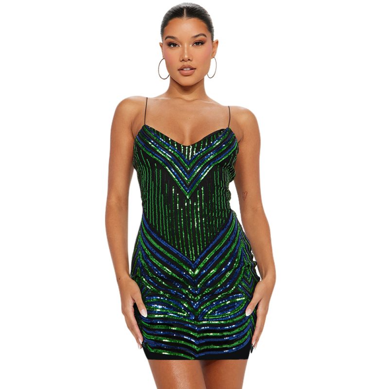 Sheath Sequin Dress with Figure-Flattering Fit - Image 2