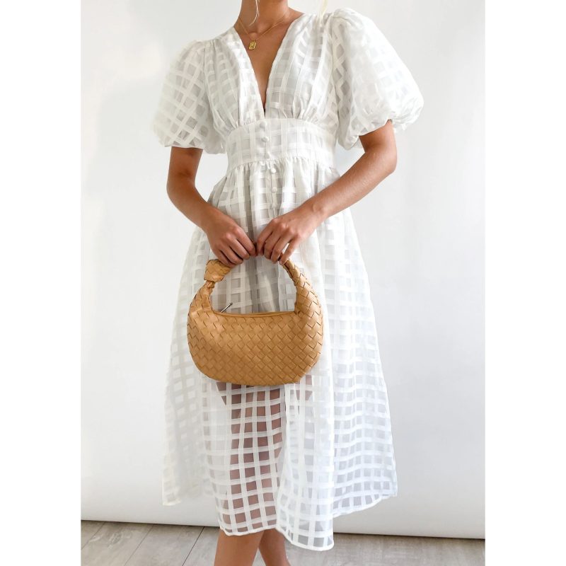 Multicolor Lantern Sleeve Spring Party Dress - Image 2