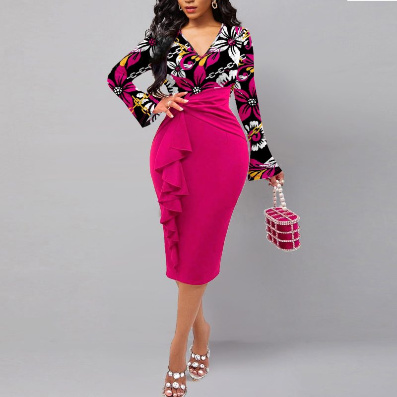 Graceful High Waist Slim Fishtail Shirt Dress