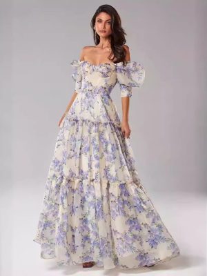 Dreamy Organza Off-Shoulder Evening Dress Women
