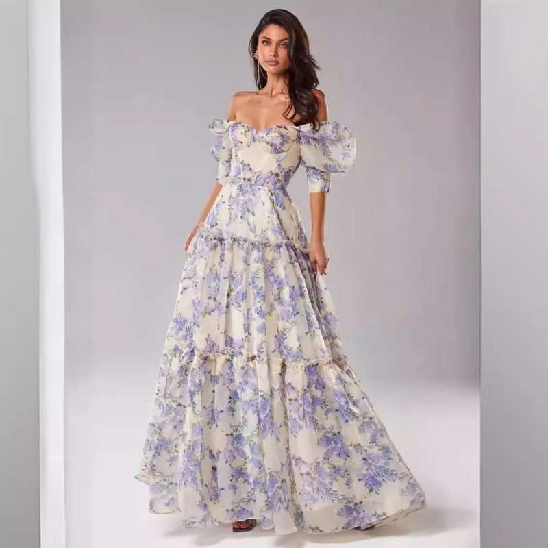 Dreamy Organza Off-Shoulder Evening Dress Women