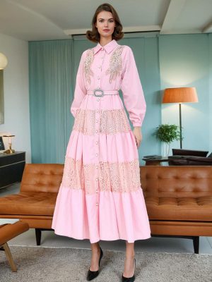 Summer Socialite Style Embroidered Maxi Dress Women
