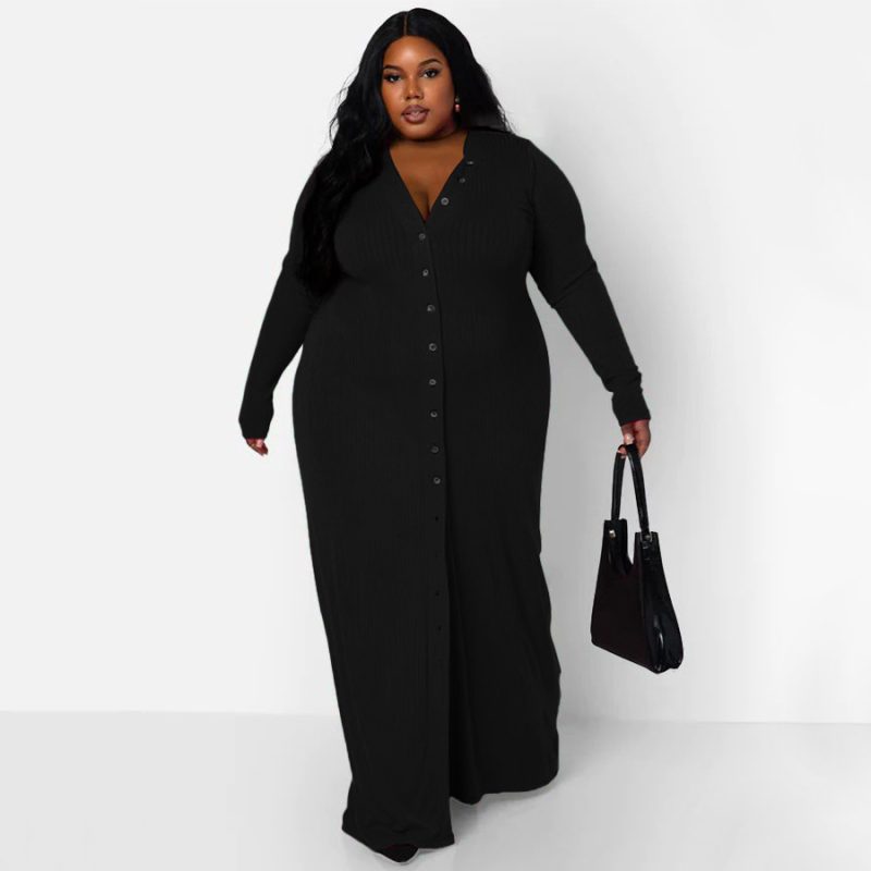 Sunken Stripe Split Bodycon Plus Size Dress - Image 4