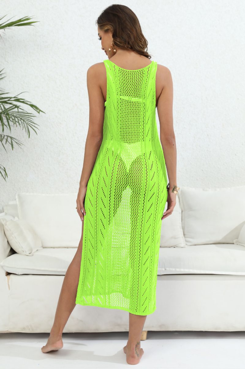 Hollow Out Split Woven Beach Cover-Up - Image 4