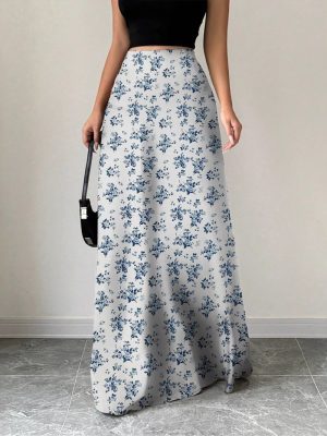 High-Sense Satin Silk Long Summer Skirt Women