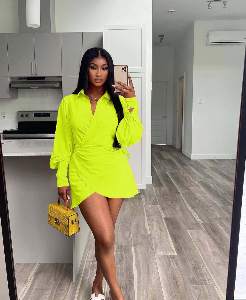 Women’s Solid Shirt Dress Casual Everyday Wear - Image 3