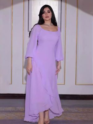 Asymmetric Slim Fit U-Collar Summer Dress