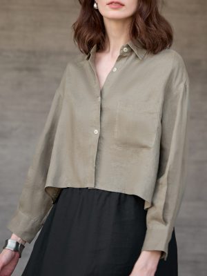 Women’s Linen Short Shirt Summer Office Wear