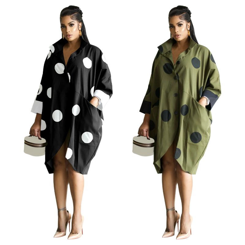 Casual Nine Quarter Sleeve Shirt Dress Women - Image 3