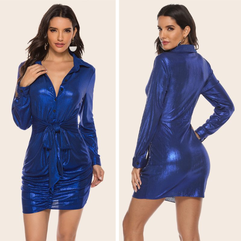 Women's Slim Fit Short Polo Shirt Dress - Image 4