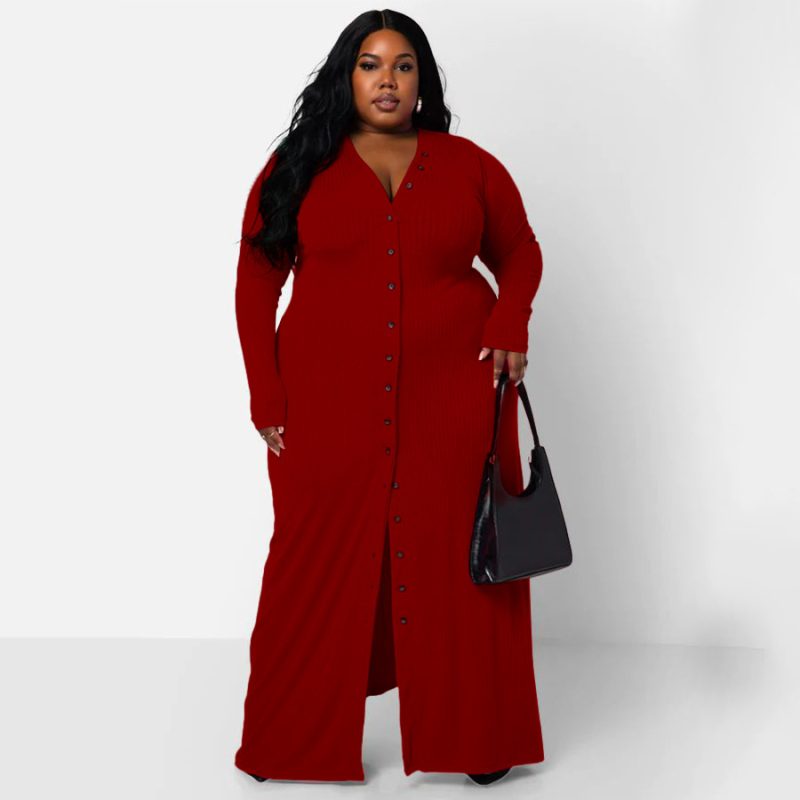 Sunken Stripe Split Bodycon Plus Size Dress - Image 3