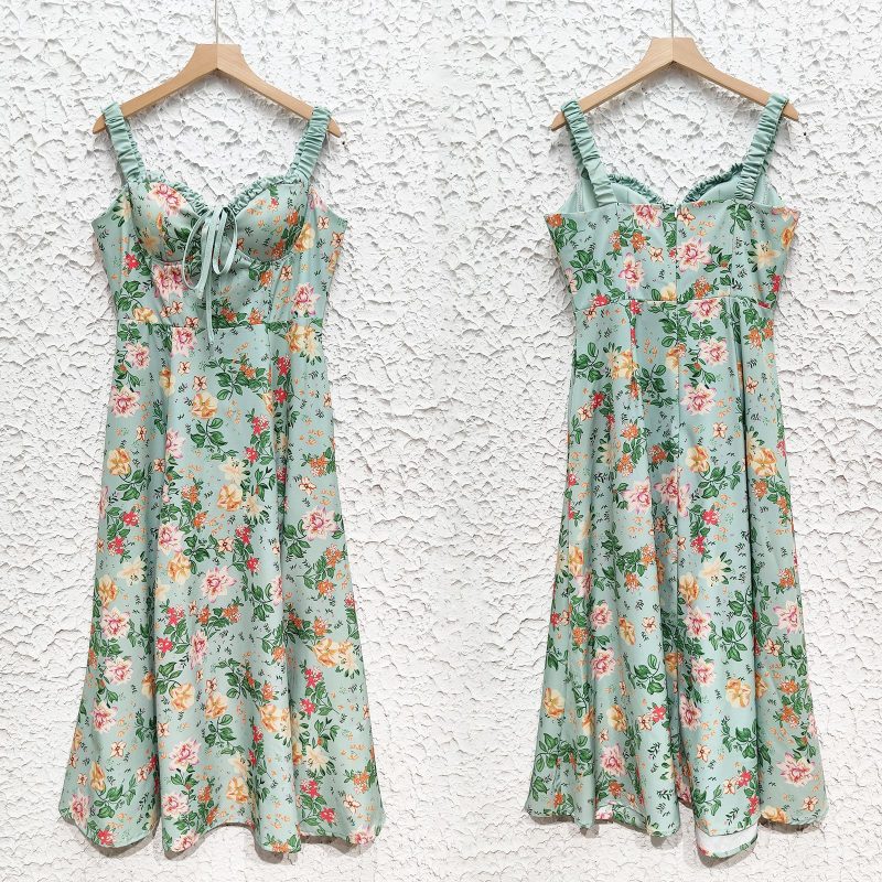 Chic Floral Backless Slit Cami Dress - Image 3