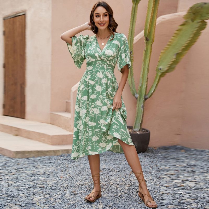 Beach Party Bohemian Dress with Printed Style - Image 3