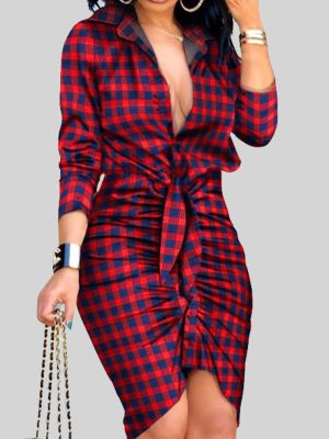 Lace Up Waist Cinching Bodycon Dress Women