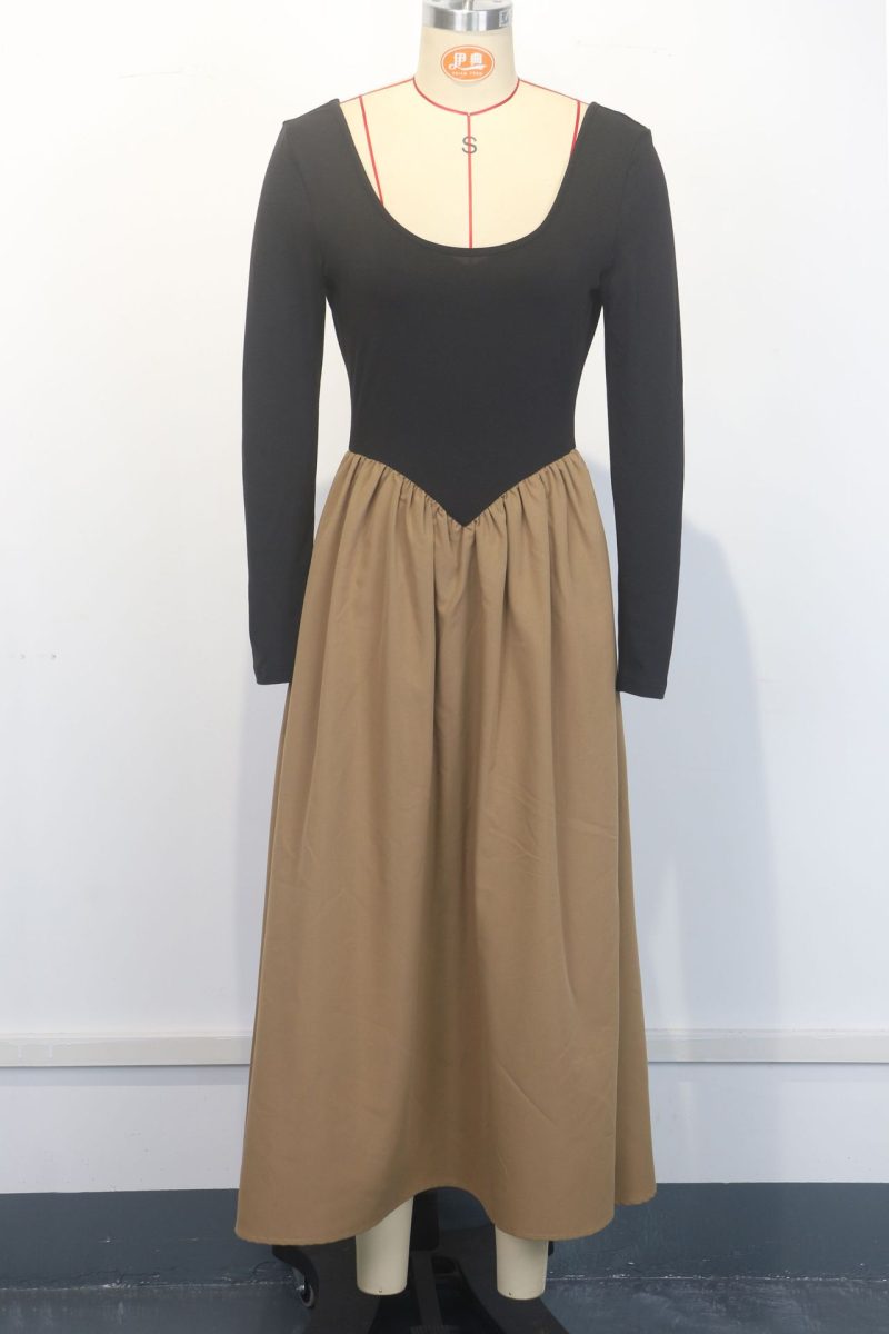 Elegant Round Neck Backless Swing Maxi Dress - Image 3