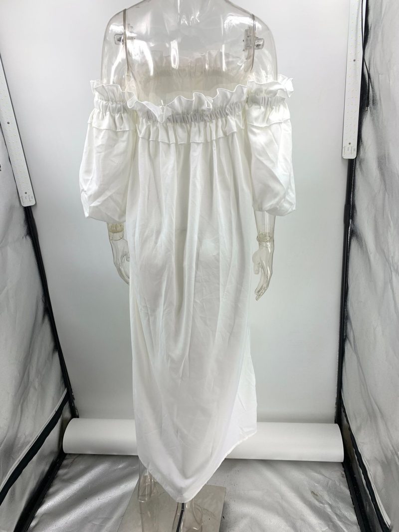 Sexy Off Shoulder Cotton Linen Holiday Dress - Image 4