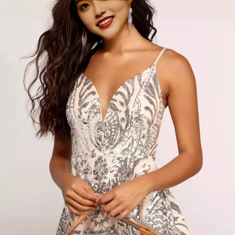 Summer Sequined Beaded Party Dress for Women - Image 3