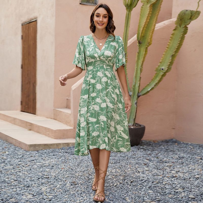 Beach Party Bohemian Dress with Printed Style - Image 2