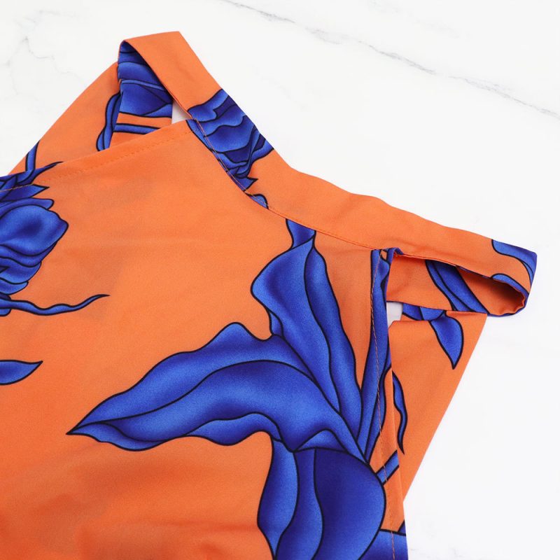 Spring Autumn Halter Swing Printed Women’s Dress - Image 4