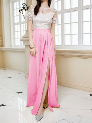 Elegant Lace Short Sleeve Wedding Guest Dress