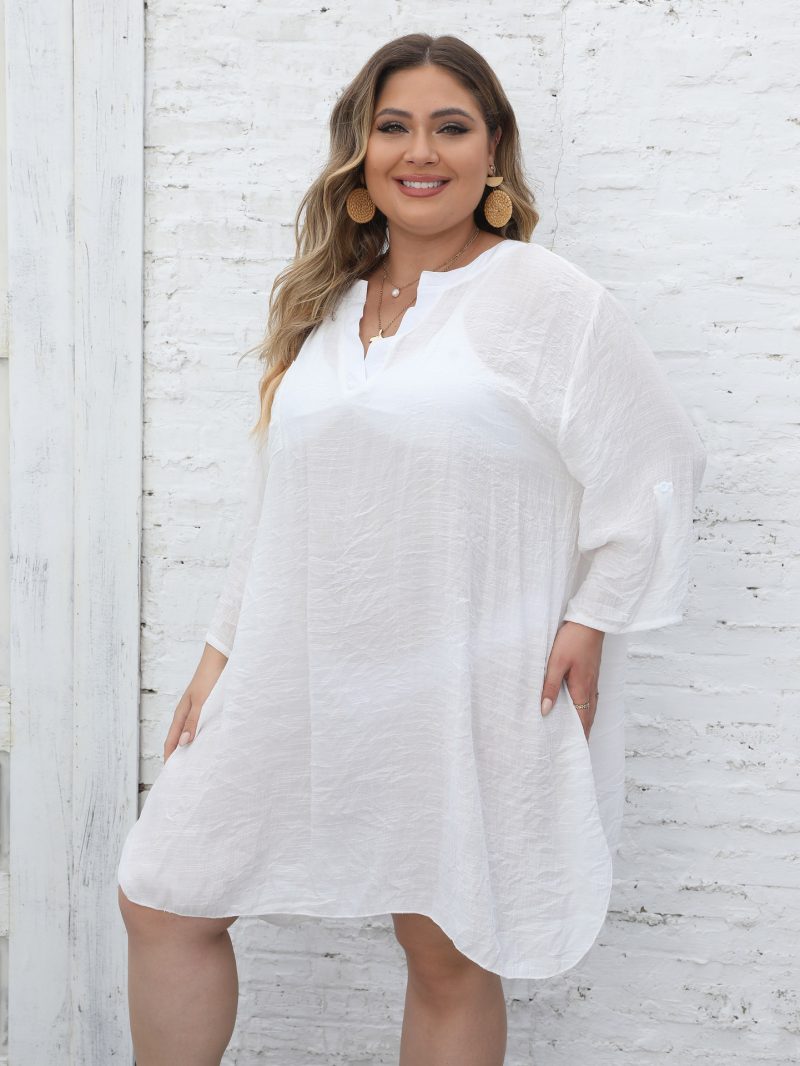 Seaside Holiday Plus Size Shirt Dress - Image 4