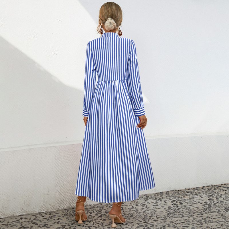 Casual Striped Long Sleeve Dress for Autumn - Image 2