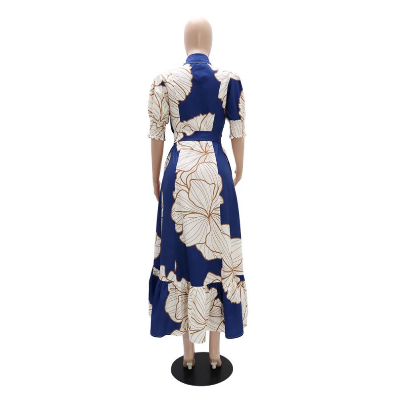 Printed Asymmetric Shirt Cardigan Dress for Women - Image 4