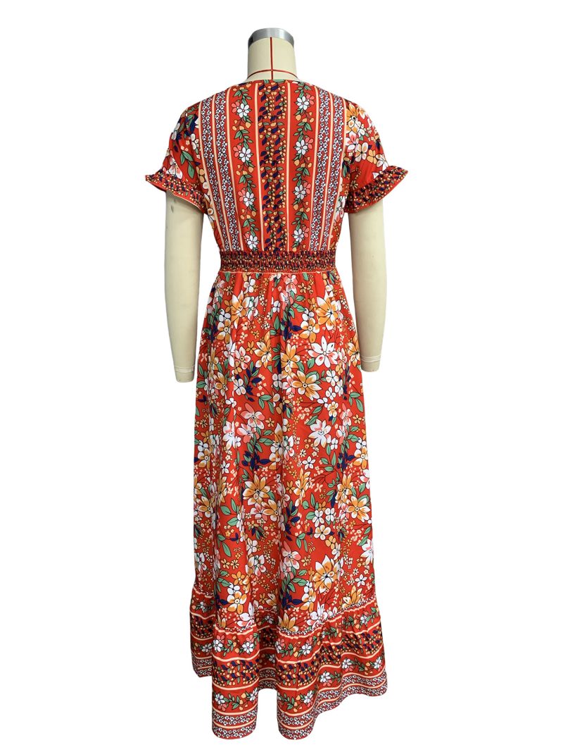 Bohemian Printed Mid-Length Dress for Women - Image 4
