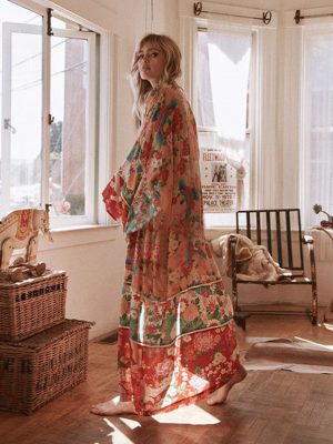 Chiffon Printed Oversized Beach Cover Up Dress