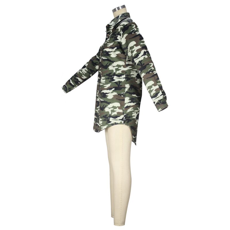 Trendy Mid Length Camouflage Cardigan Dress - Image 4