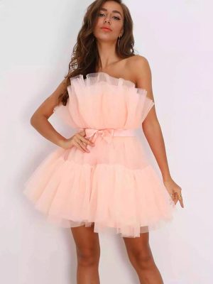 Delicate Mesh Bow Dress for Special Occasions