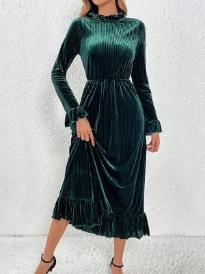 Elegant Velvet Slim Fit Party Swing Dress