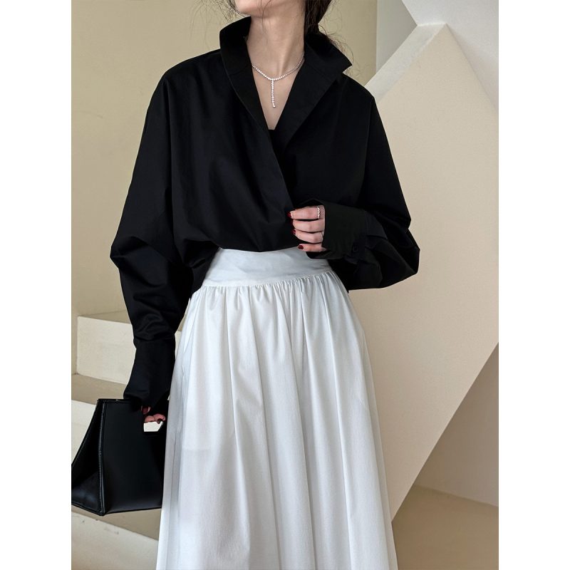 Commuter Style Elegant V-Neck Shirt Blouse - Image 2