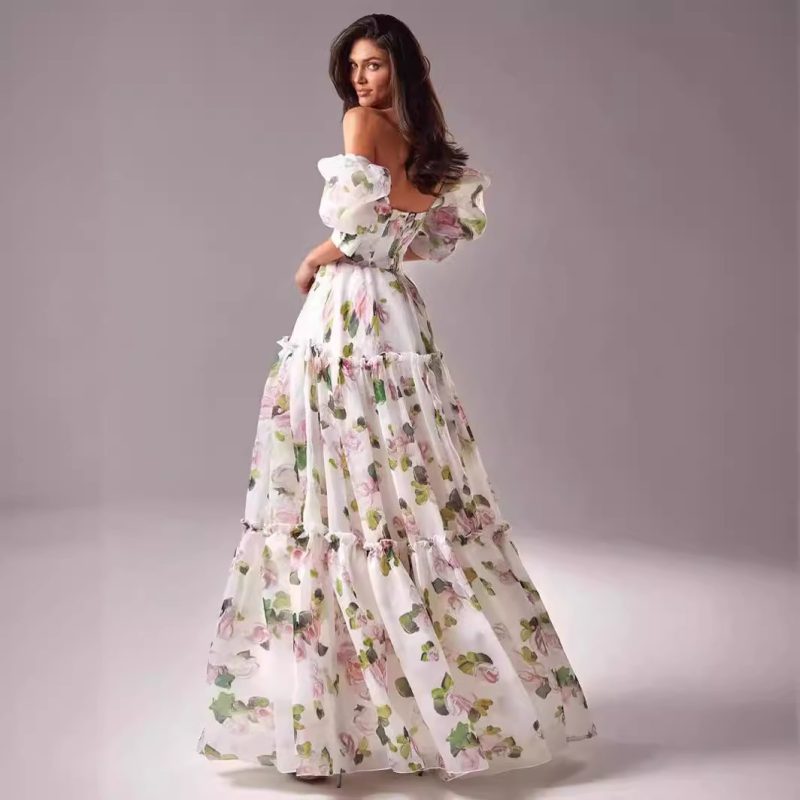 Dreamy Organza Off-Shoulder Evening Dress Women - Image 4