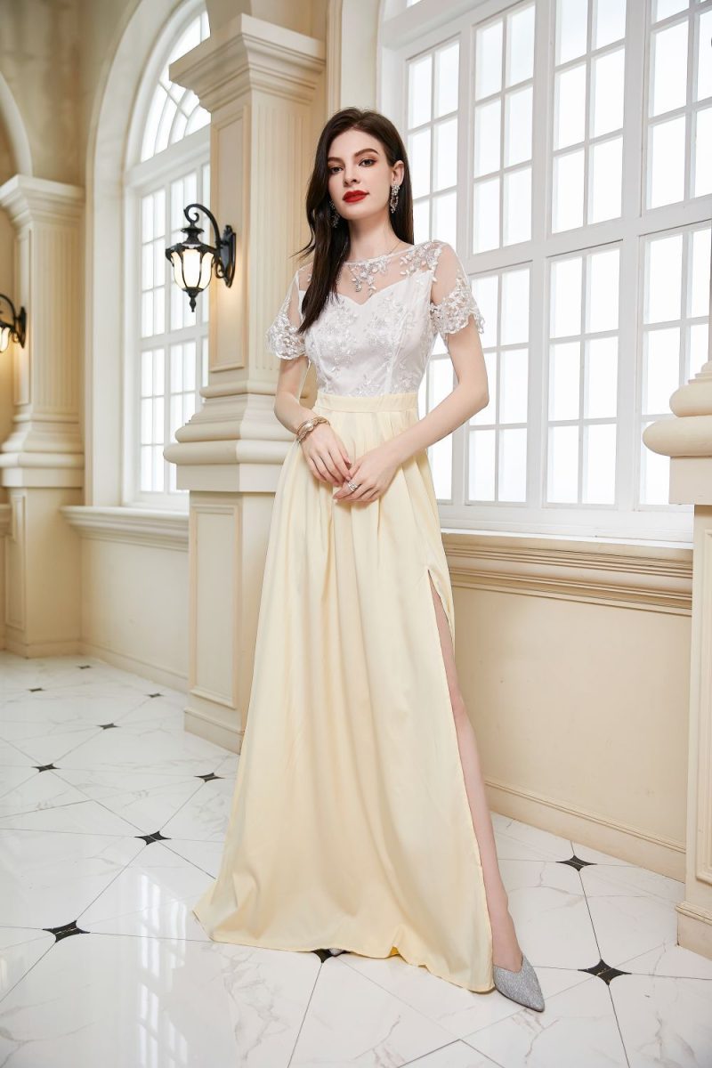 Elegant Lace Short Sleeve Wedding Guest Dress - Image 3