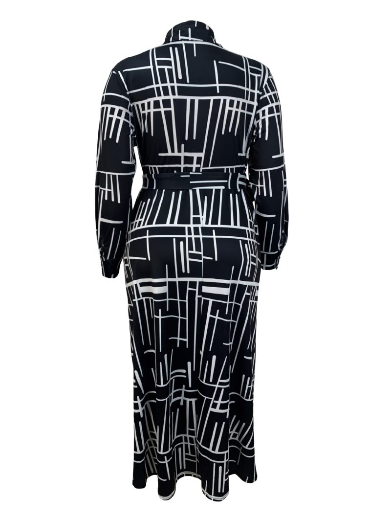 Women's Plus Size Waist Tight Shirt Dress - Image 2