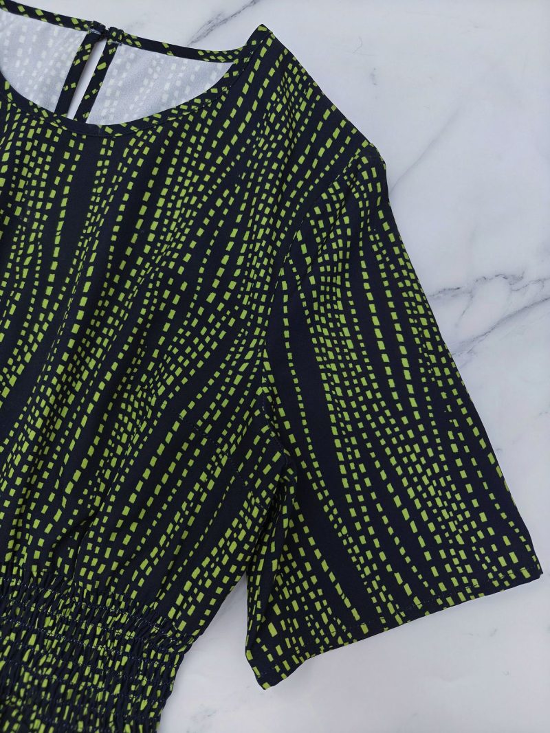 Vacation Printed Split Dress with Cinched Waist - Image 4