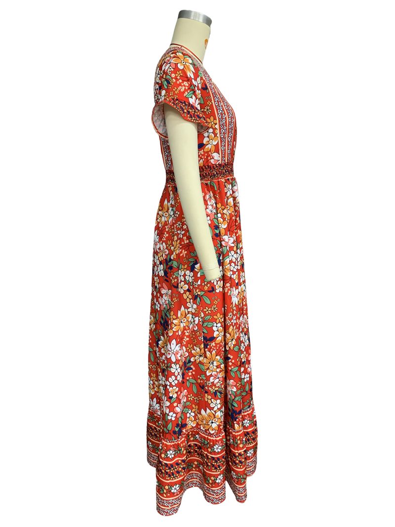 Bohemian Printed Mid-Length Dress for Women - Image 3