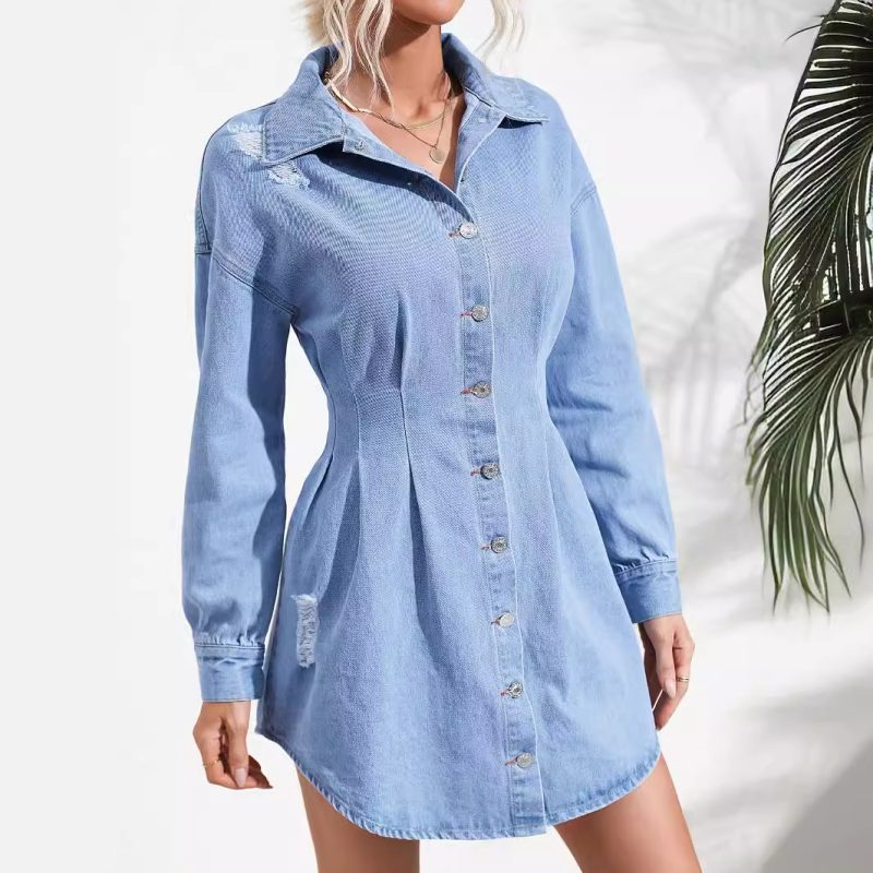Structured Slim Denim Dress – Women’s Casual Wear