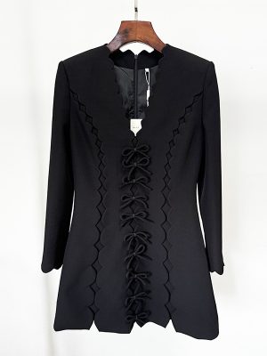 Stylish Starry Dress with Bow and Sleeves