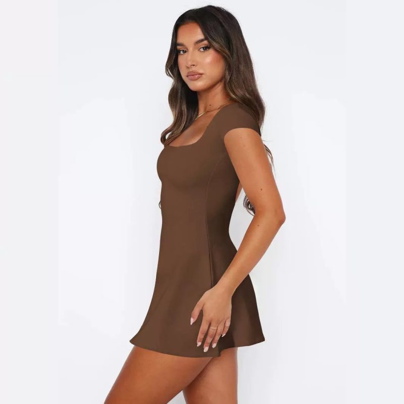 Y2K Slim Fit Backless Lace-Up Dress - Image 2