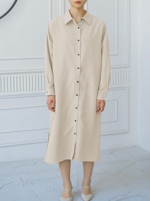 Spring Autumn Button Down Shirt Dress – Women