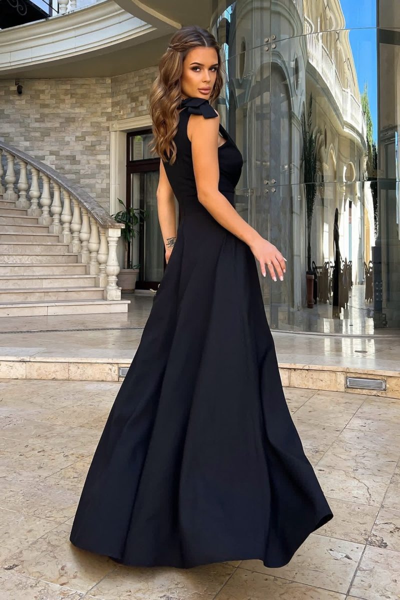 Summer Solid Color Lengthened Evening Maxi Dress - Image 3