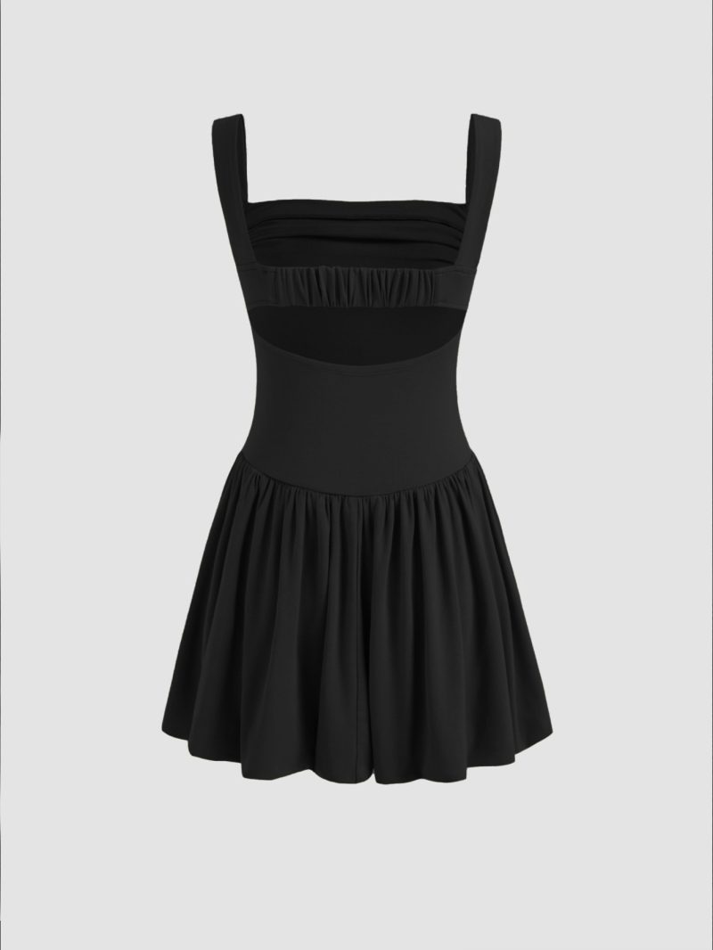 French Hepburn Wide Strap Summer Vest Dress - Image 4
