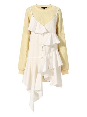 Asymmetric Ruffle Spaghetti Strap T-Shirt Dress