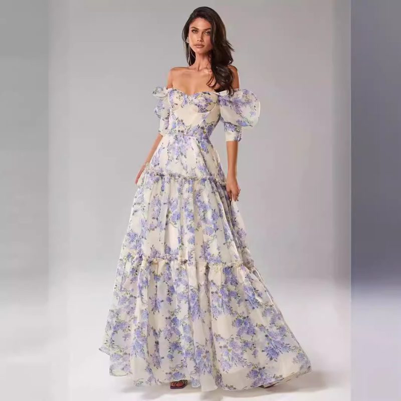 Dreamy Organza Off-Shoulder Evening Dress Women - Image 2